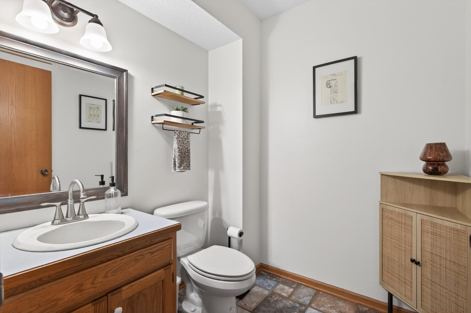 Main level powder room.