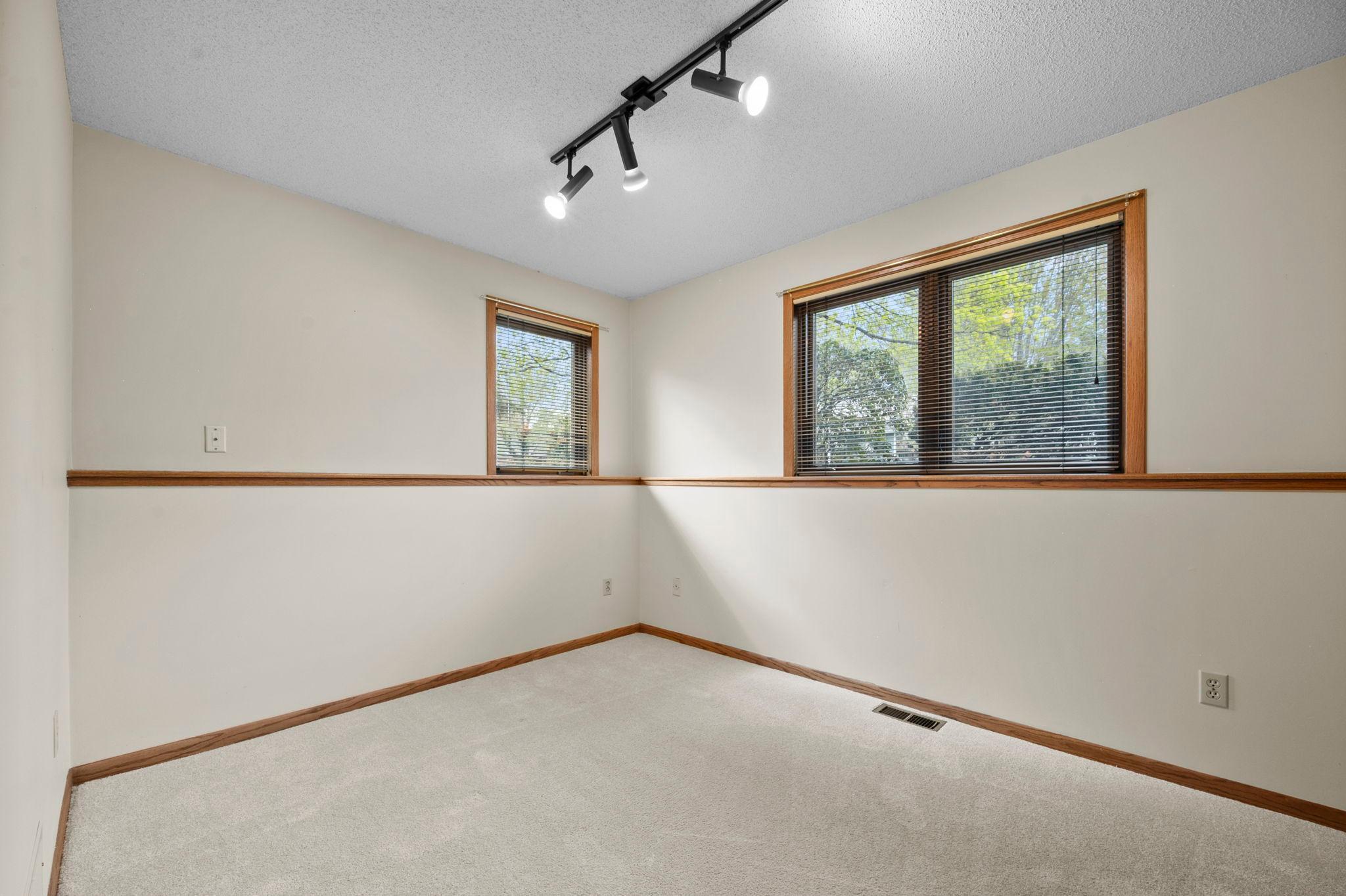 The third bedroom is located on the third level facing the front of the house