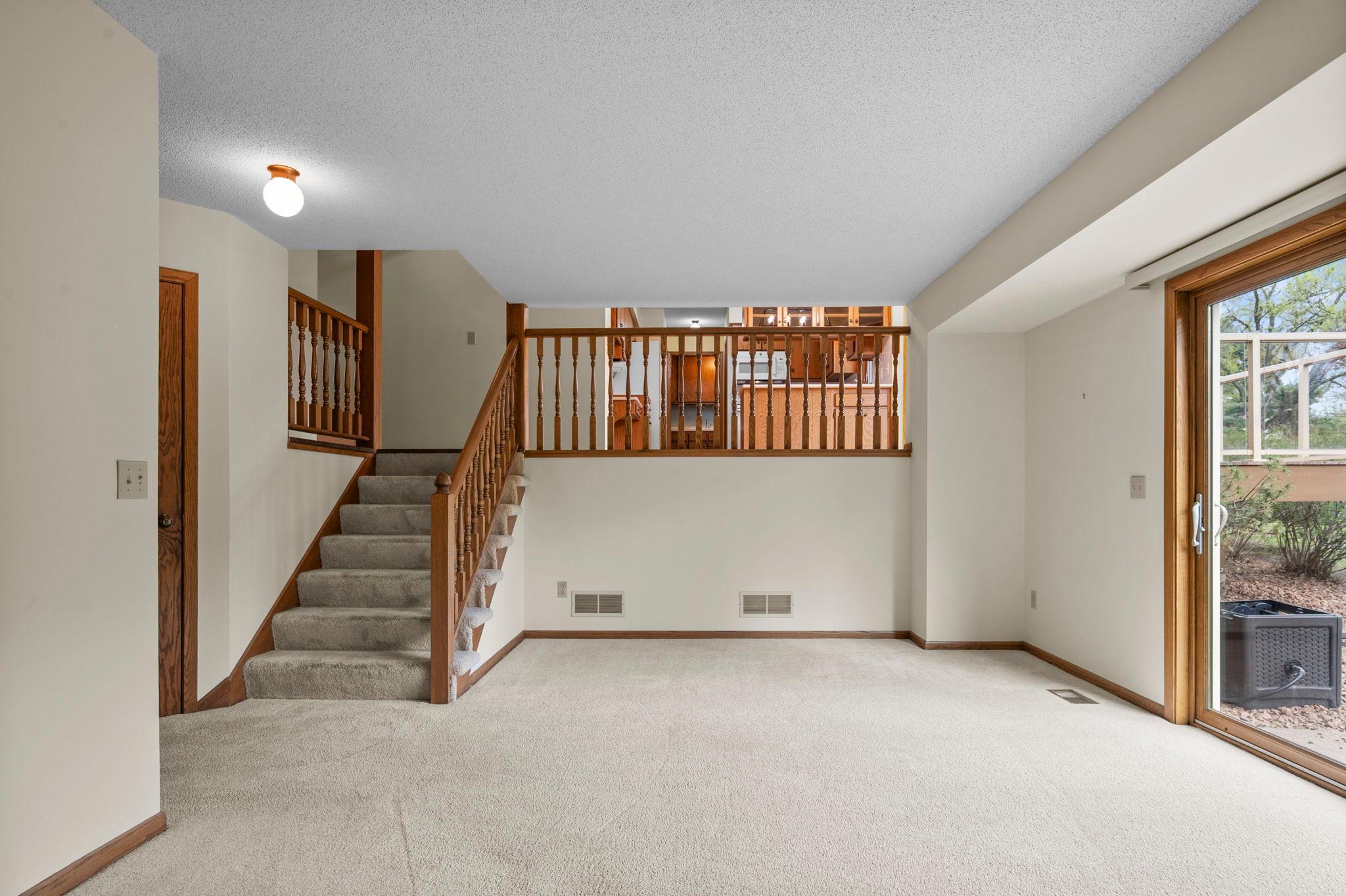 The spacious family room is located on the 3rd level