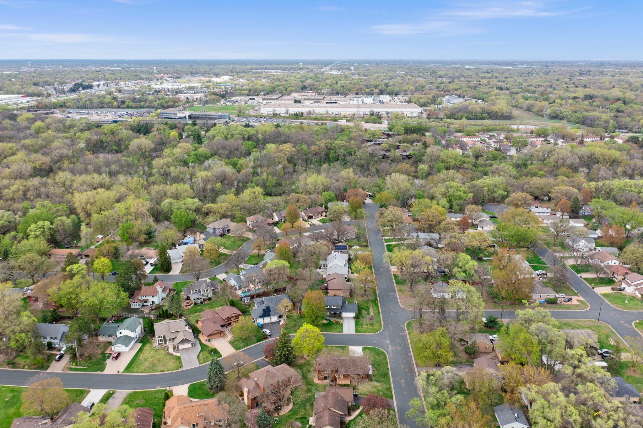 Aerial view of the neighborhood