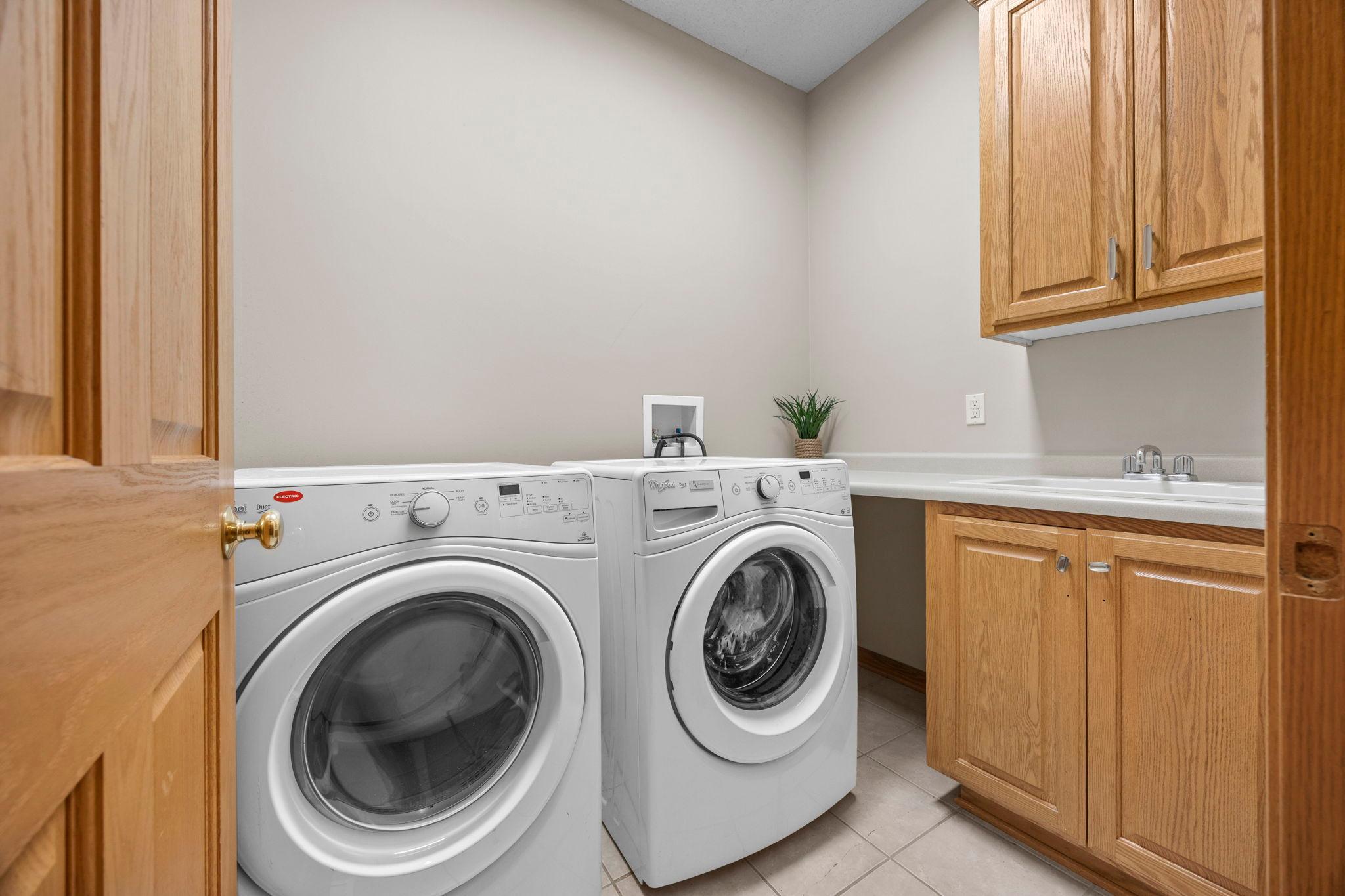 Laundry on the main level with built-ins.