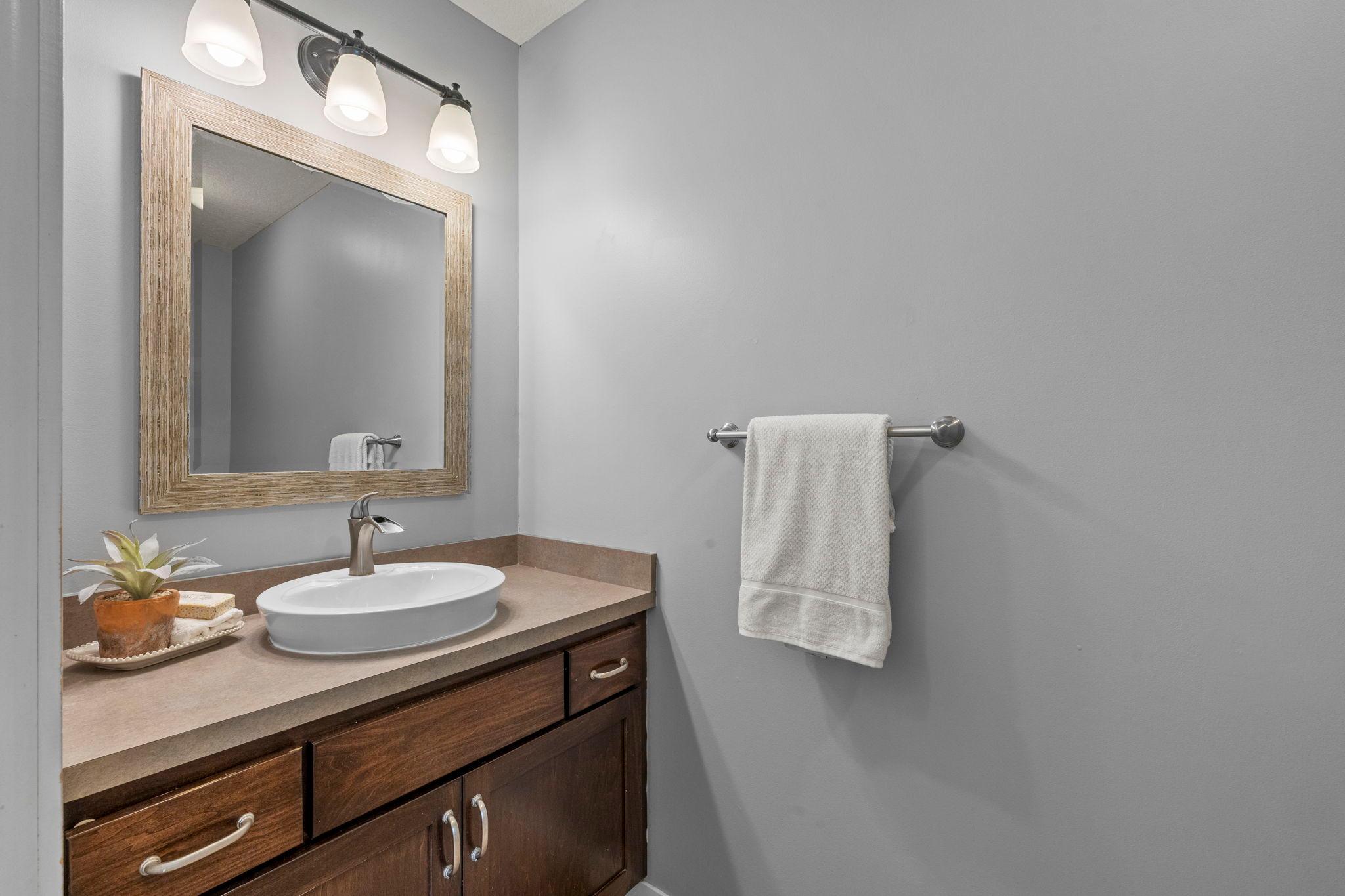Nearby half bathroom adds everyday convenience