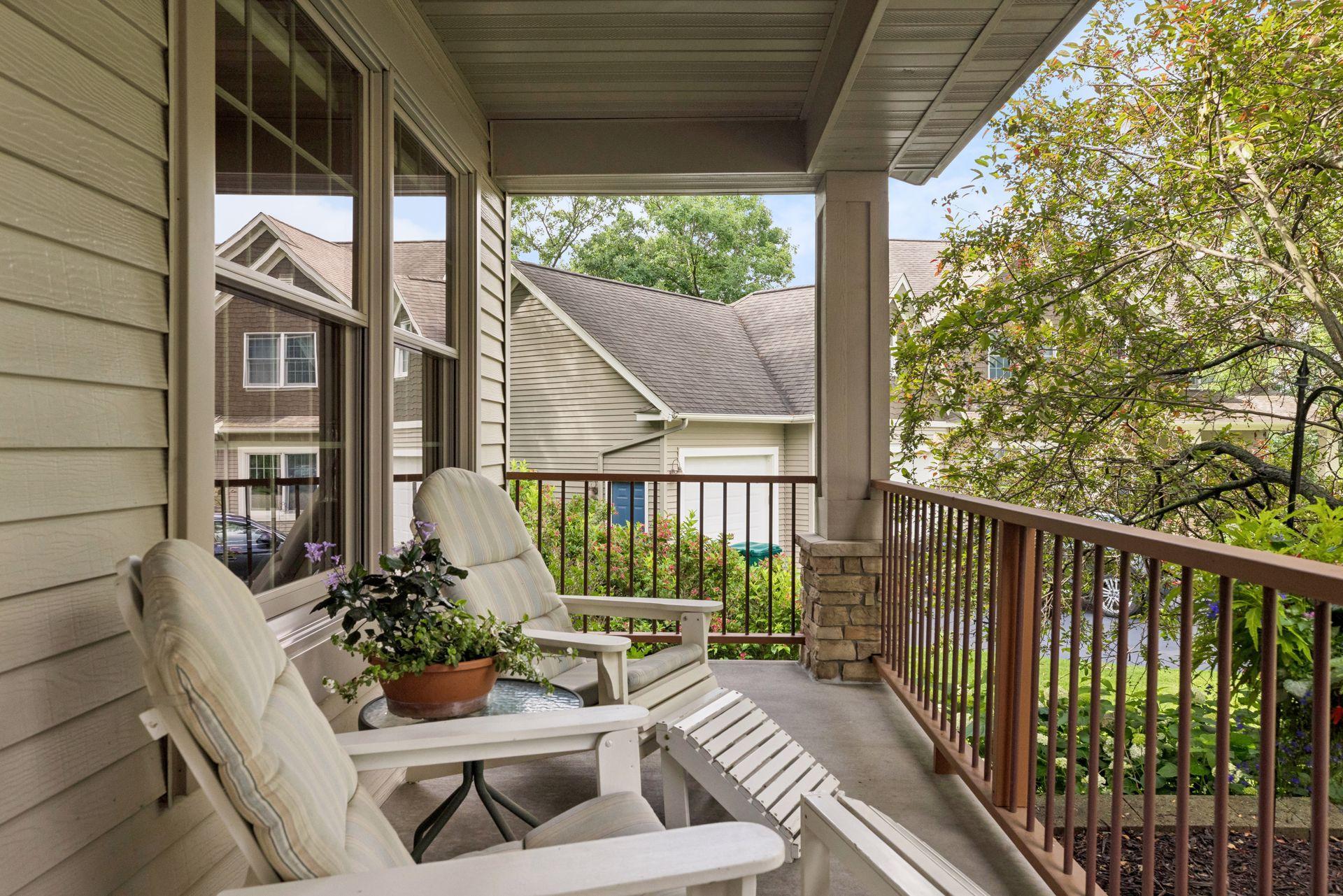 Enjoy morning coffee under the covered front porch