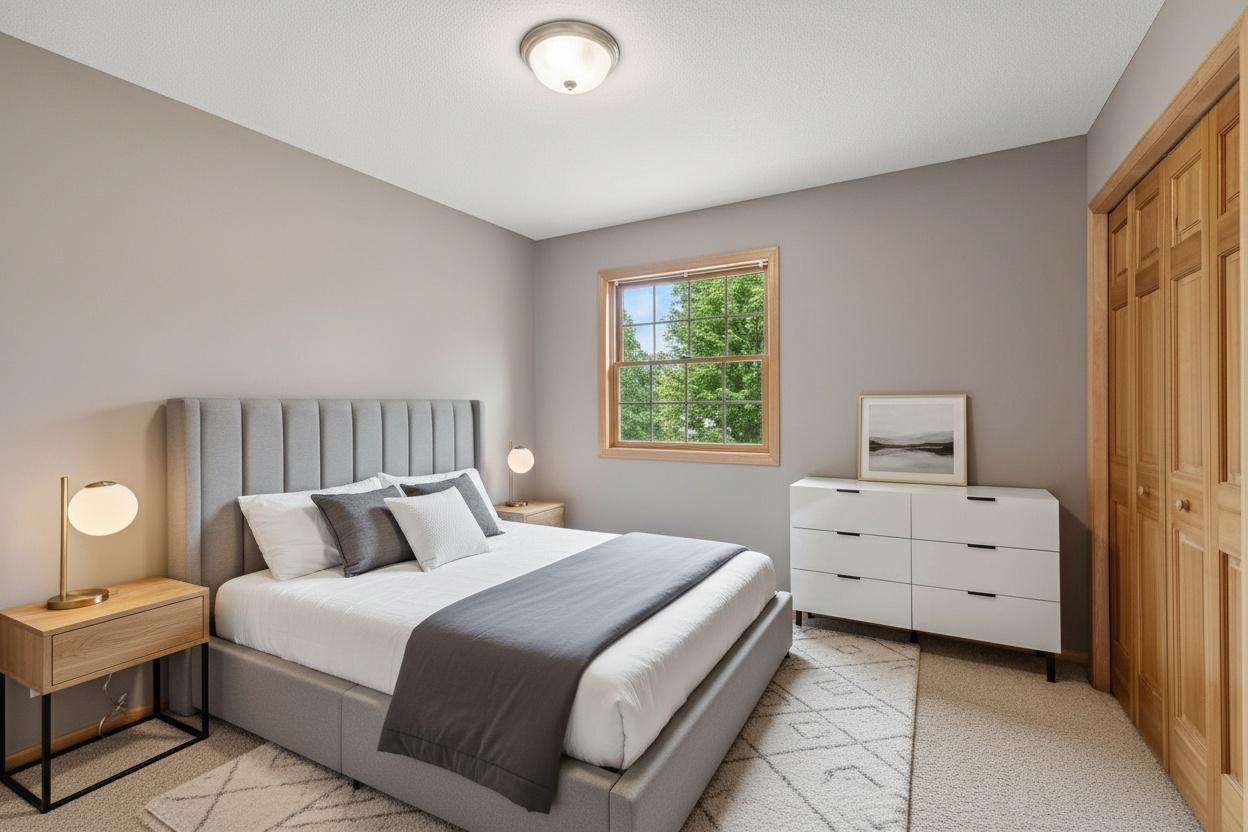 Virtually staged third upper level bedroom