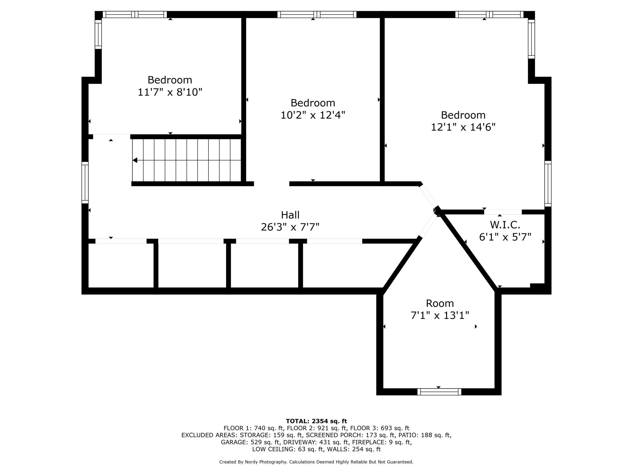 Upper level floor plan