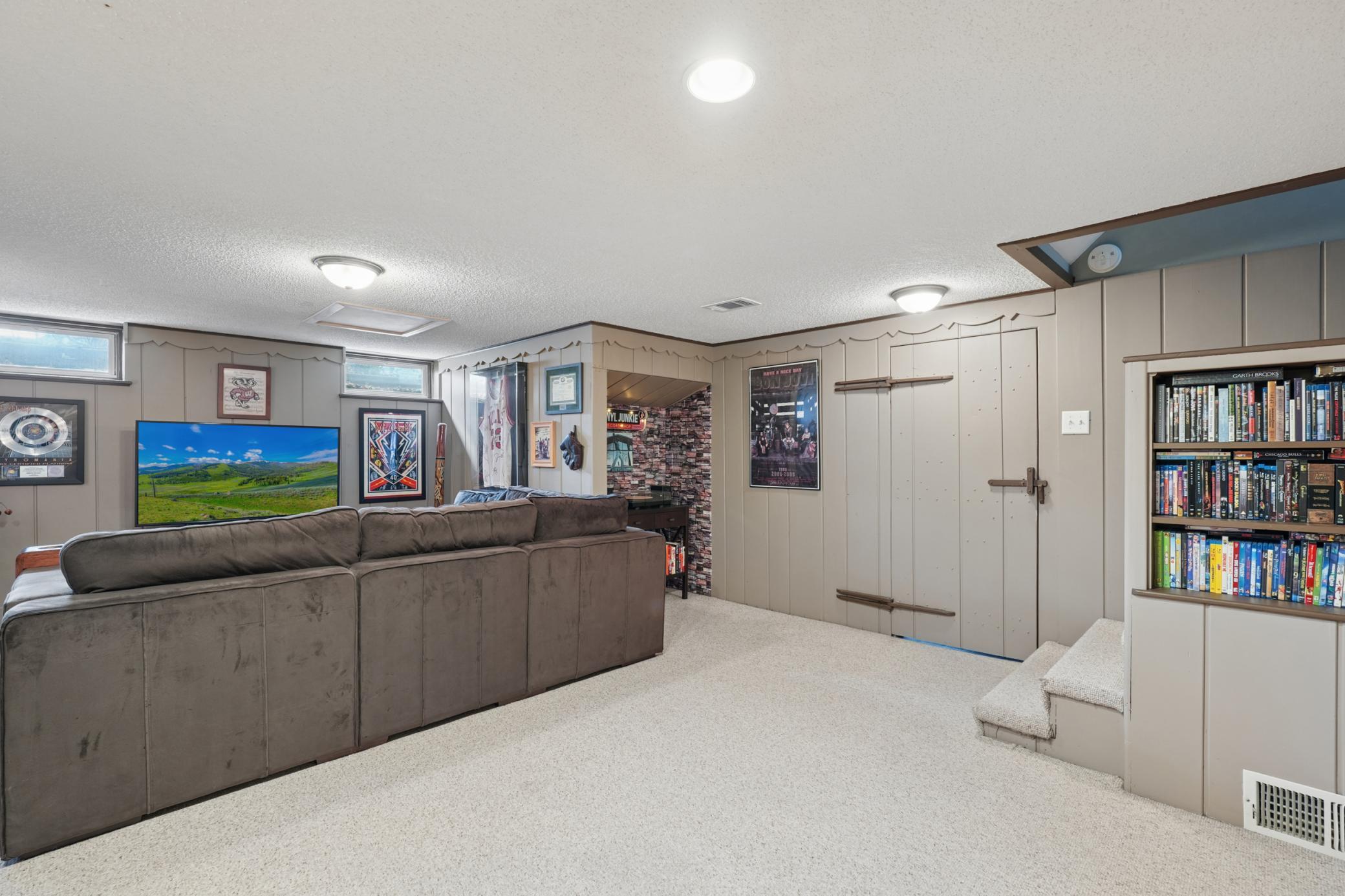 Lower level family room.