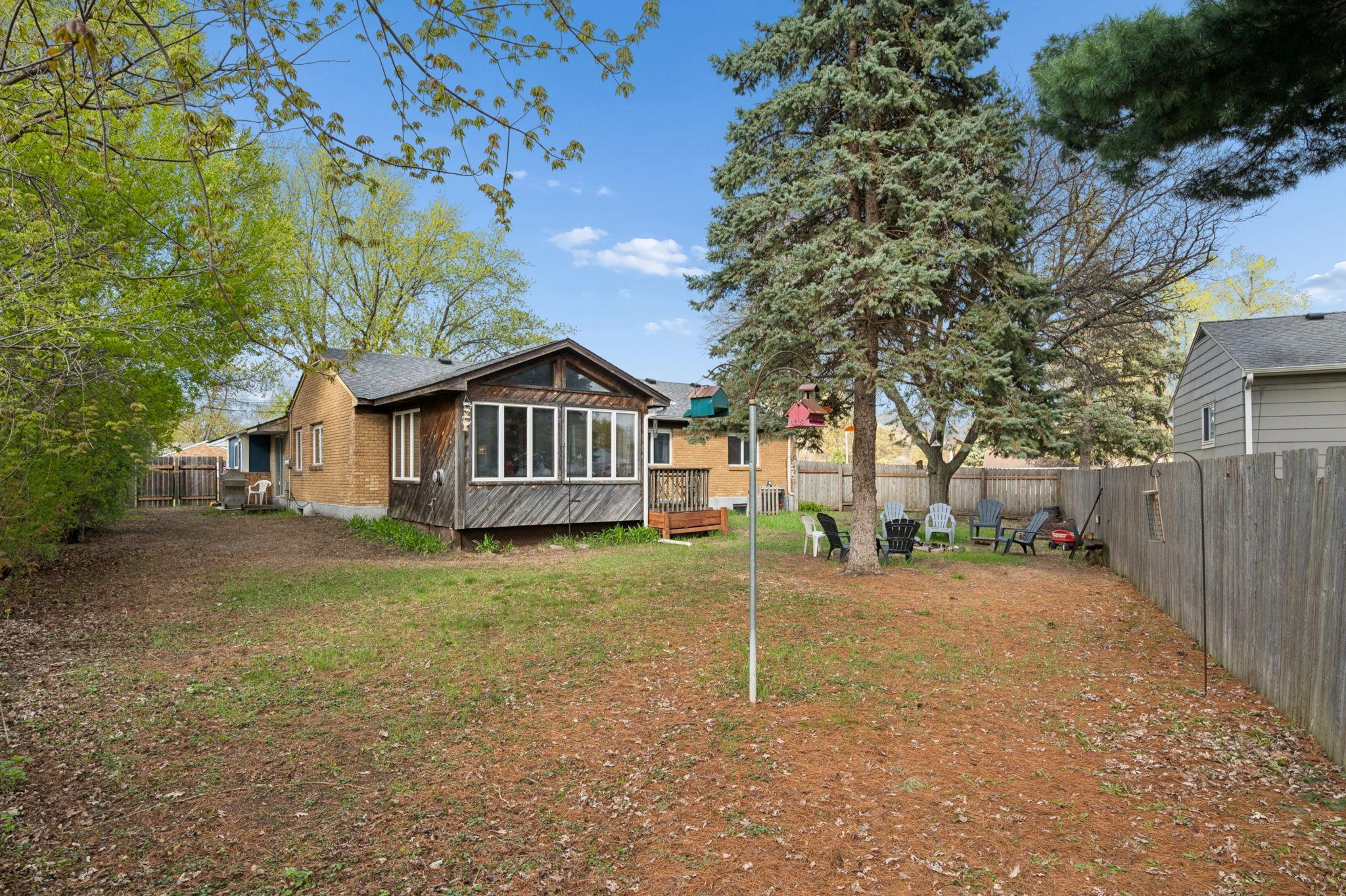 Backyard Is Fenced In With Privacy Fencing.... Fire Pit