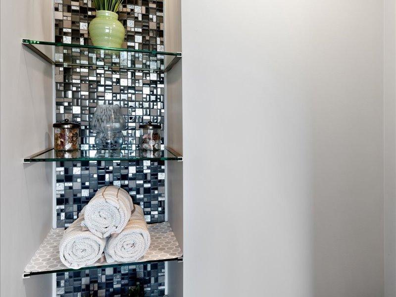 This bathroom sparkles