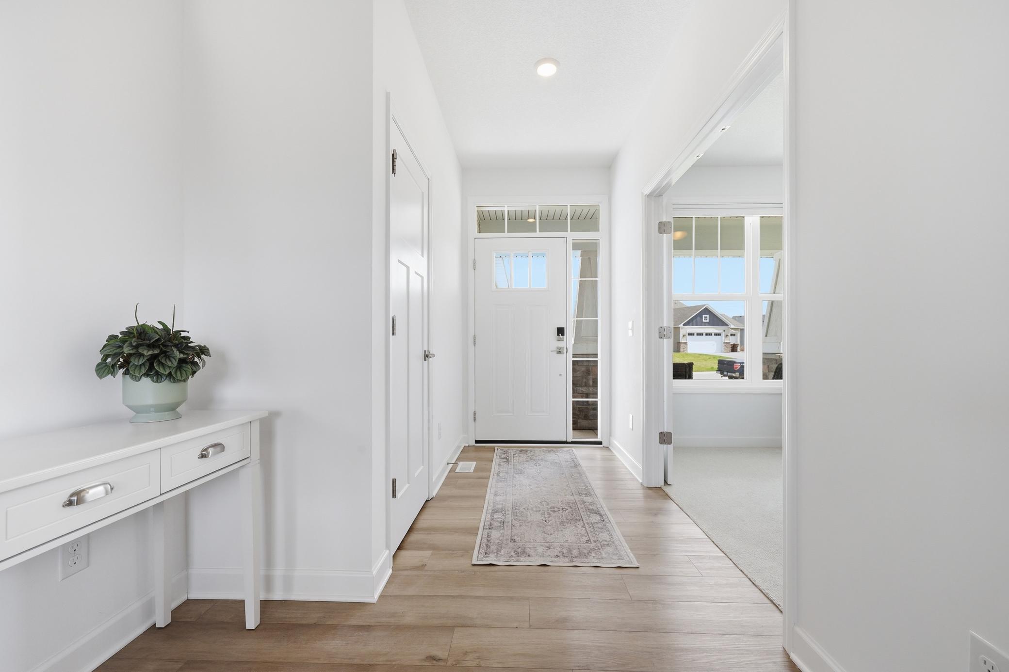 French doors off of the flex room on the main floor, giving you space for an office or a playroom.