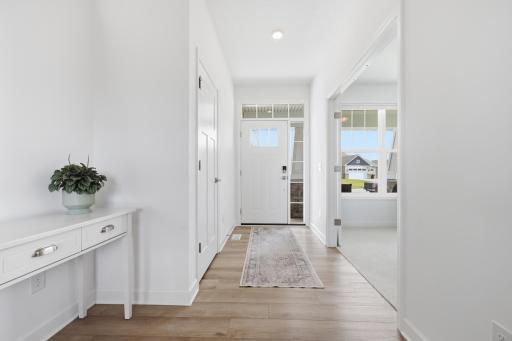 French doors off of the flex room on the main floor, giving you space for an office or a playroom.