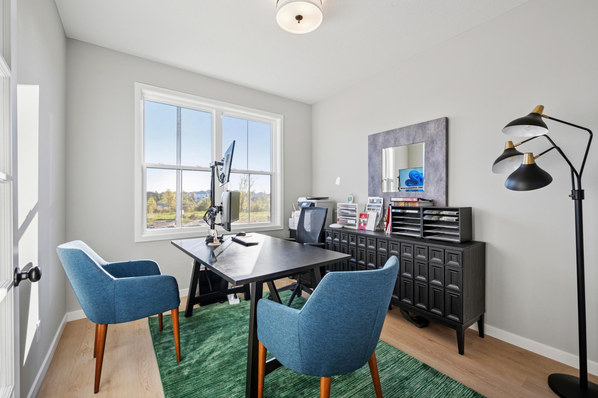 Main Floor Living: 3 bedrooms on Main floor, lovely front office / sitting room, Main floor Laundry room, Beautiful Kitchen w/large walk-in Pantry; Spacious finished lower level with another bedroom & bathroom and storage room.