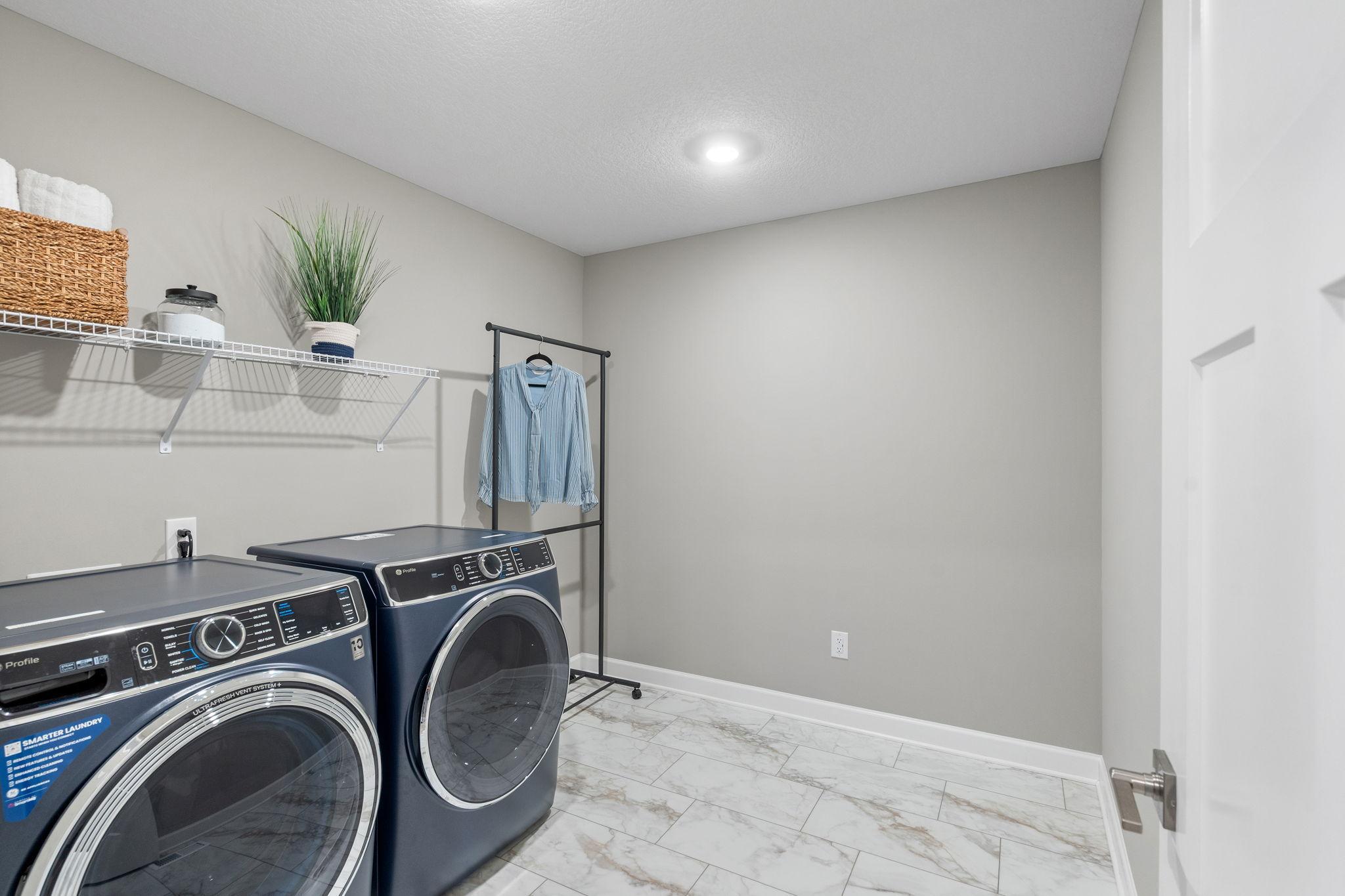 Upper level laundry room