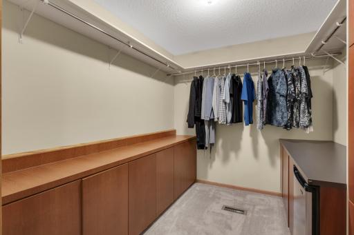 A generous walk-in closet in the primary suite with thoughtful organization throughout.