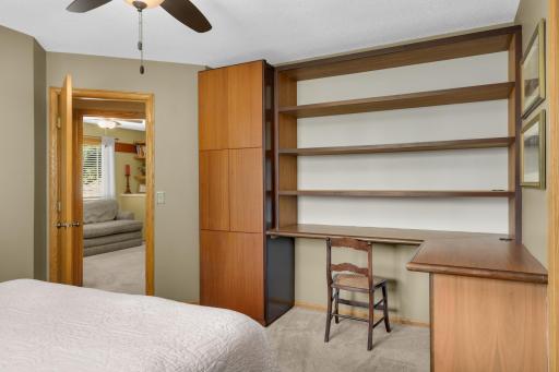 Custom built in work space for working or studying from home.
