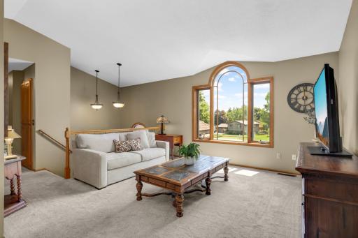 A beautiful window is a feature & brightens this space.