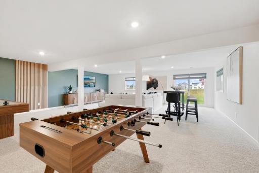 At select homesites is a finished basement complete with a sprawling game room, fourth bedroom and third bedroom.