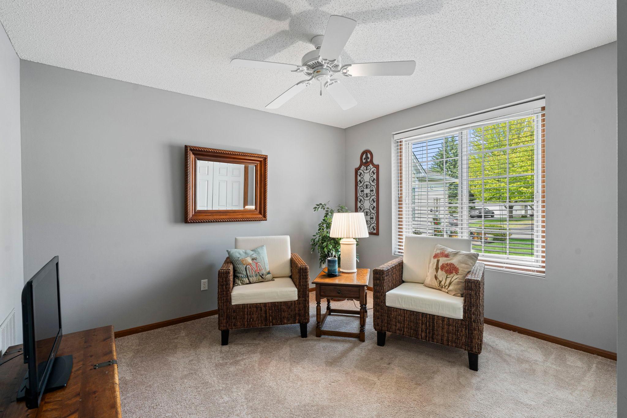The second main floor bedroom is in the front of the house.