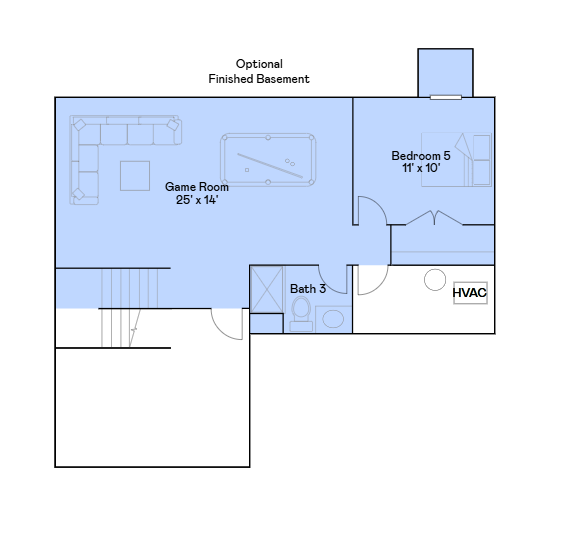 Basement floorplan of the Sinclair.