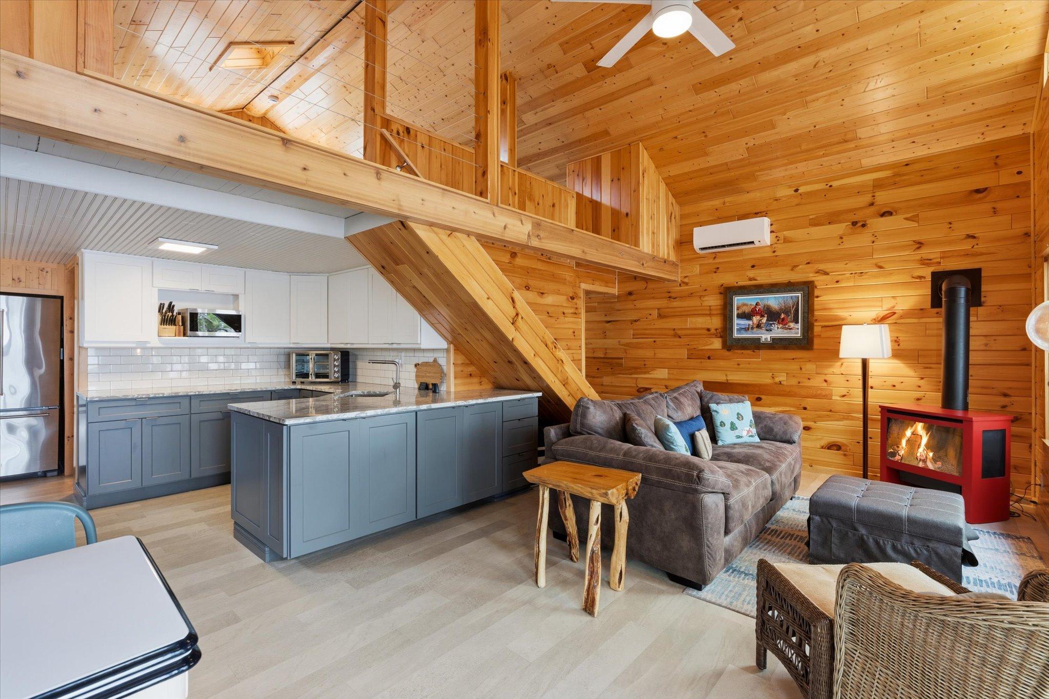 Cabin 1 - living room and kitchen