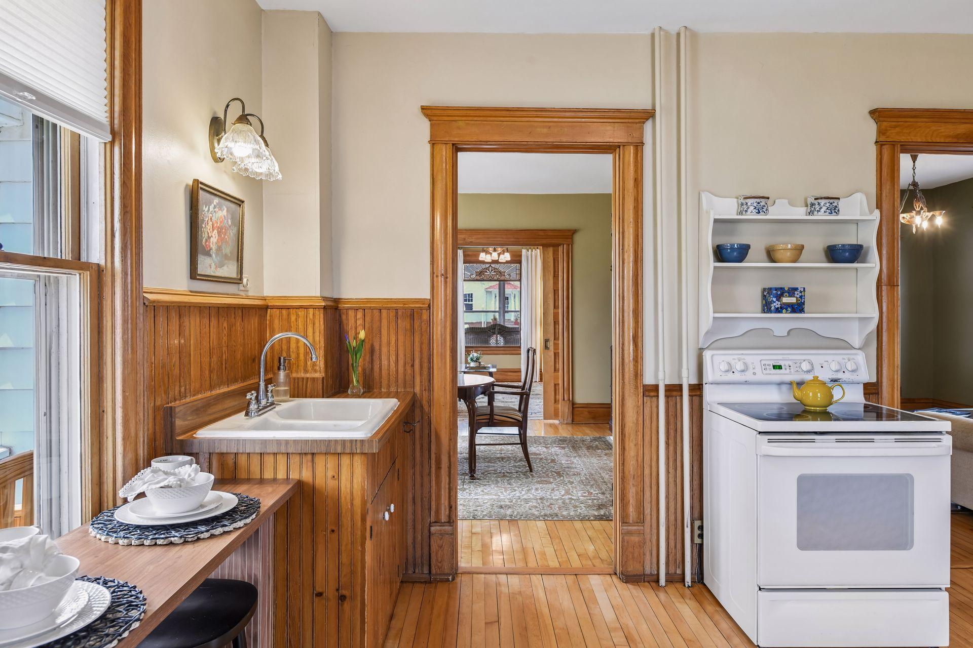 From the kitchen, you can enjoy views all the way through to the front porch