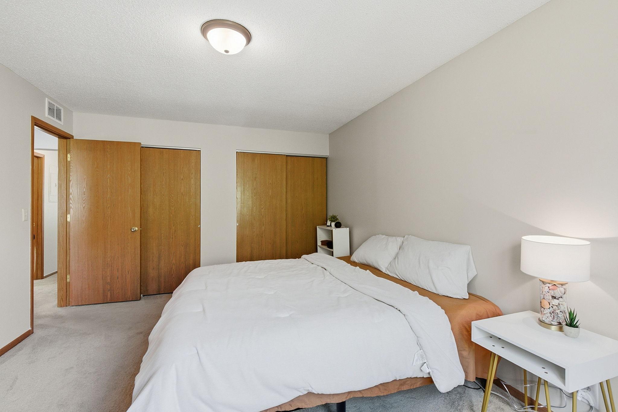 Another view with two large closets.