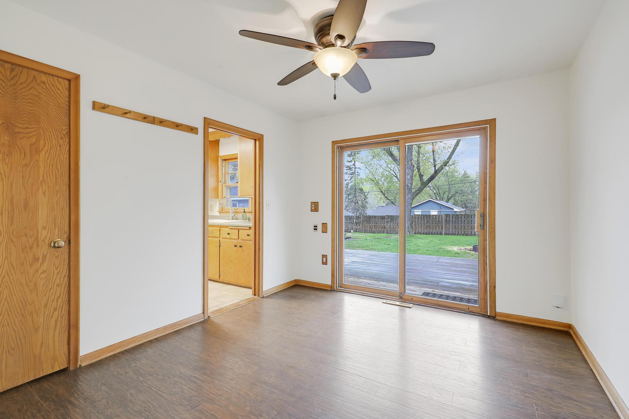 Easy access from the kitchen to the backyard for grilling and entertaining.
