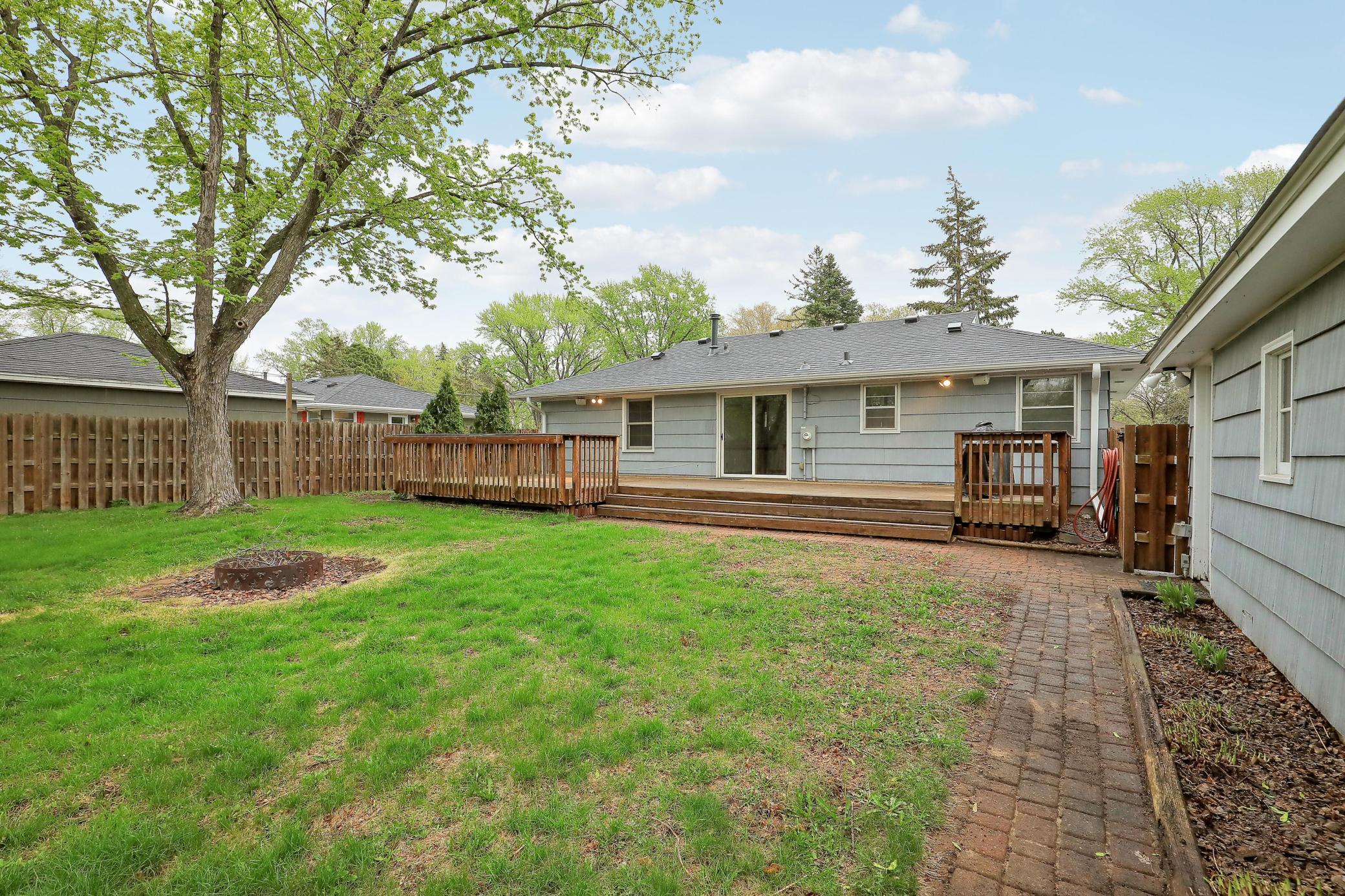 Great view of the flat backyard ideal to run around and enjoy.