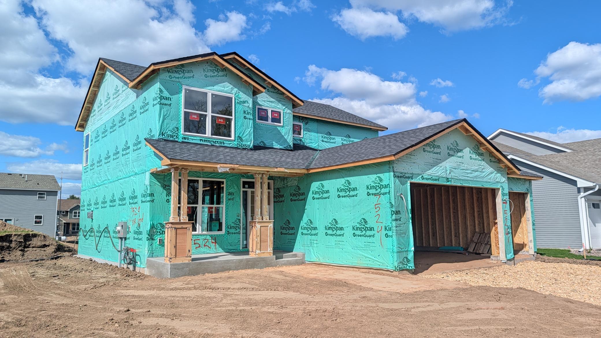 (Photo is of the actual home in progress.)