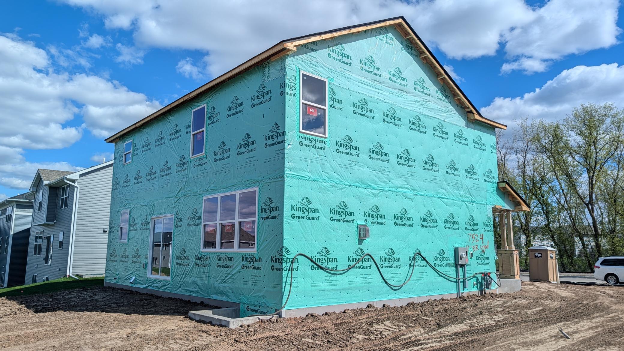 (Photo is of the actual home in progress.)