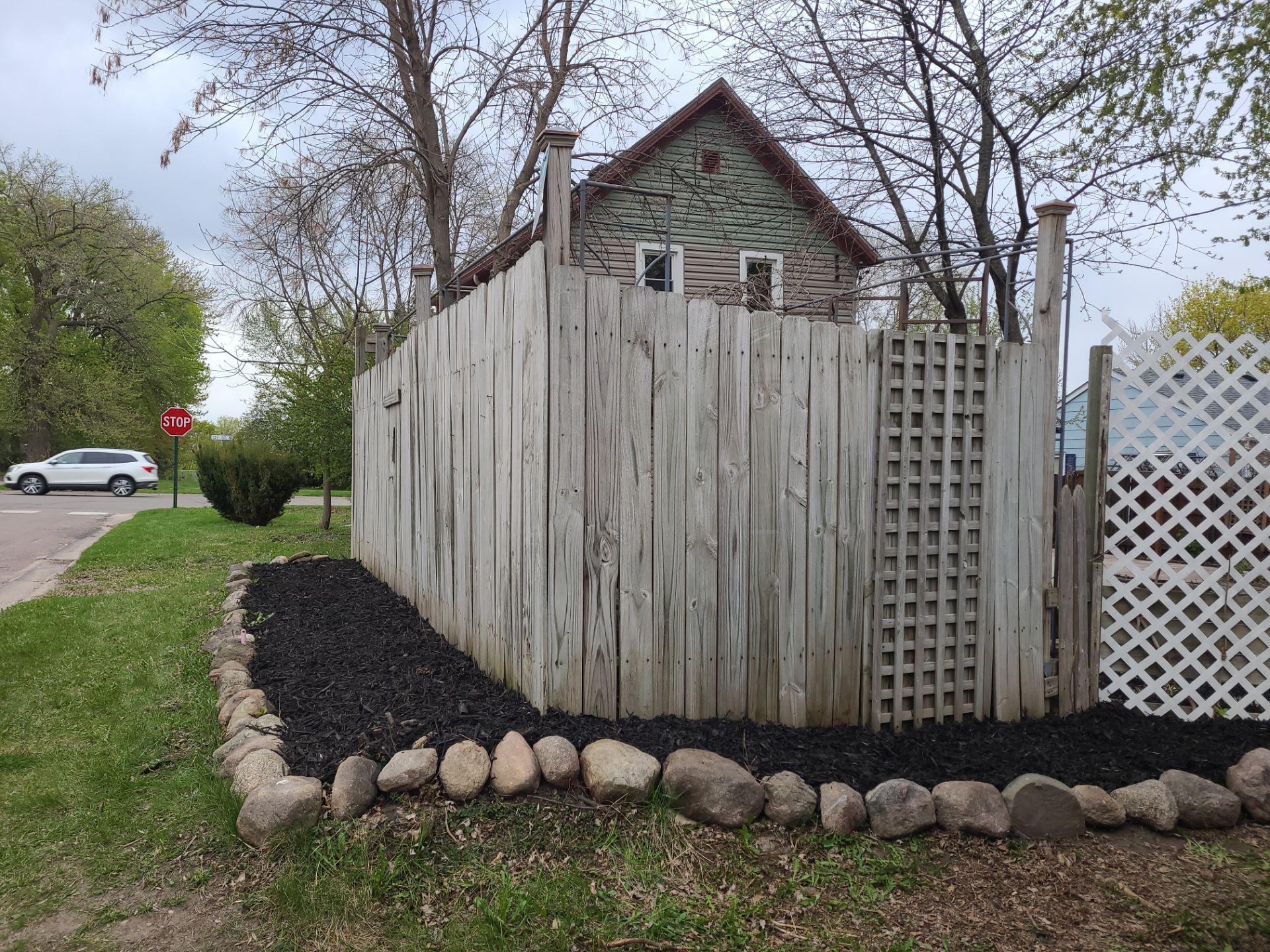 Side yard with privacy fence