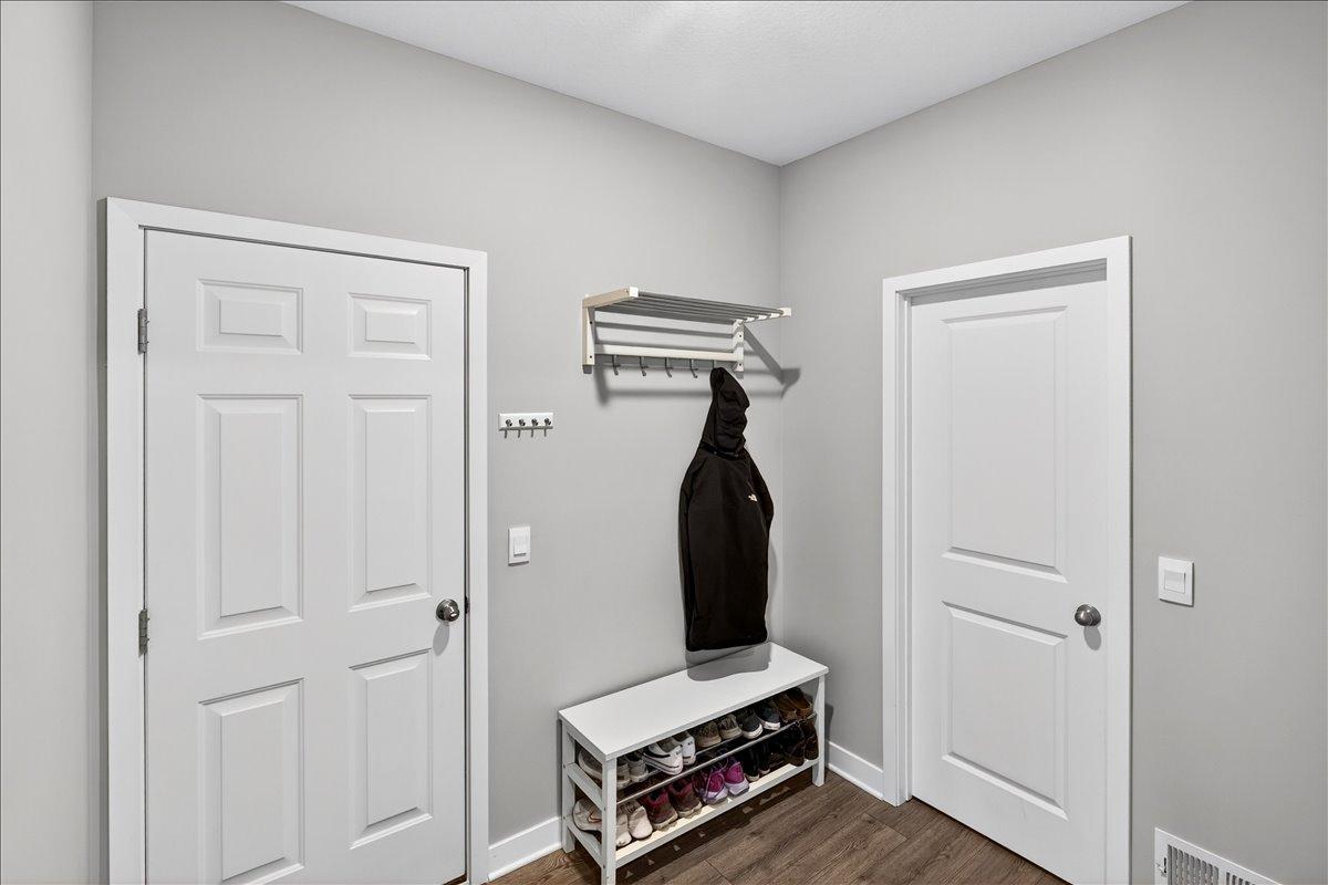 Large mudroom with spacious closet