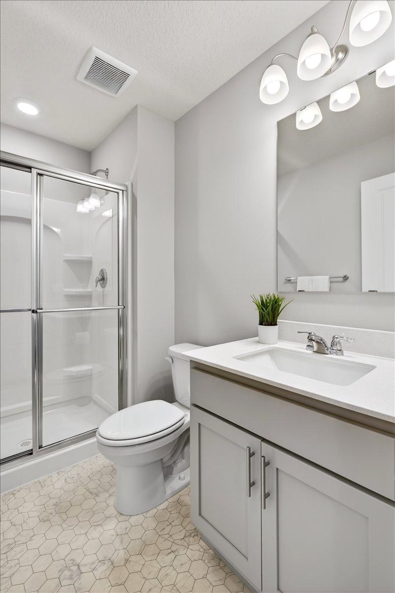 3/4 bath on upper level