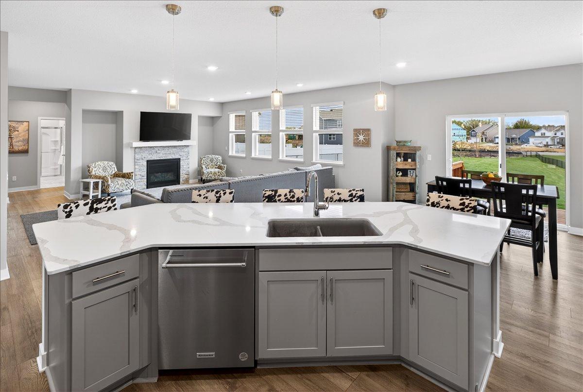 Open concept kitchen & living room
