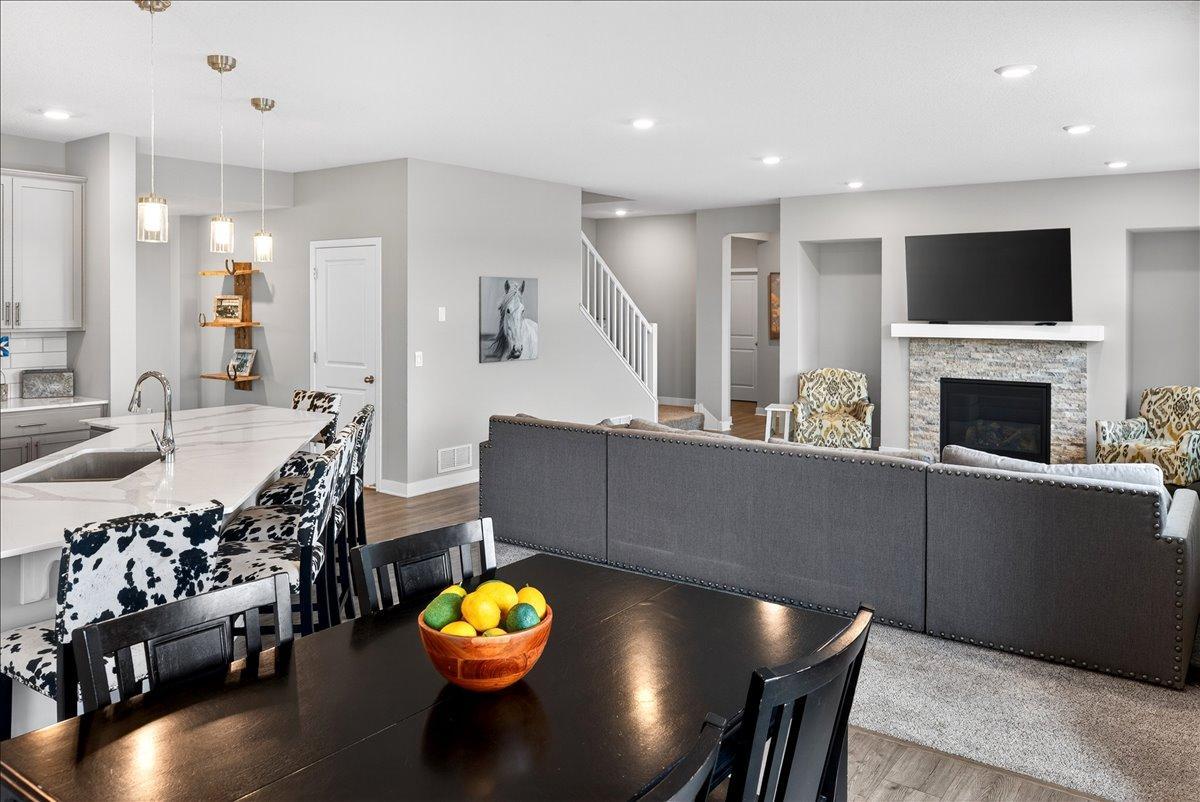 Open floorplan from kitchen & living room
