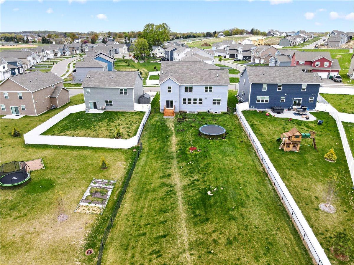Fully fenced in backyard