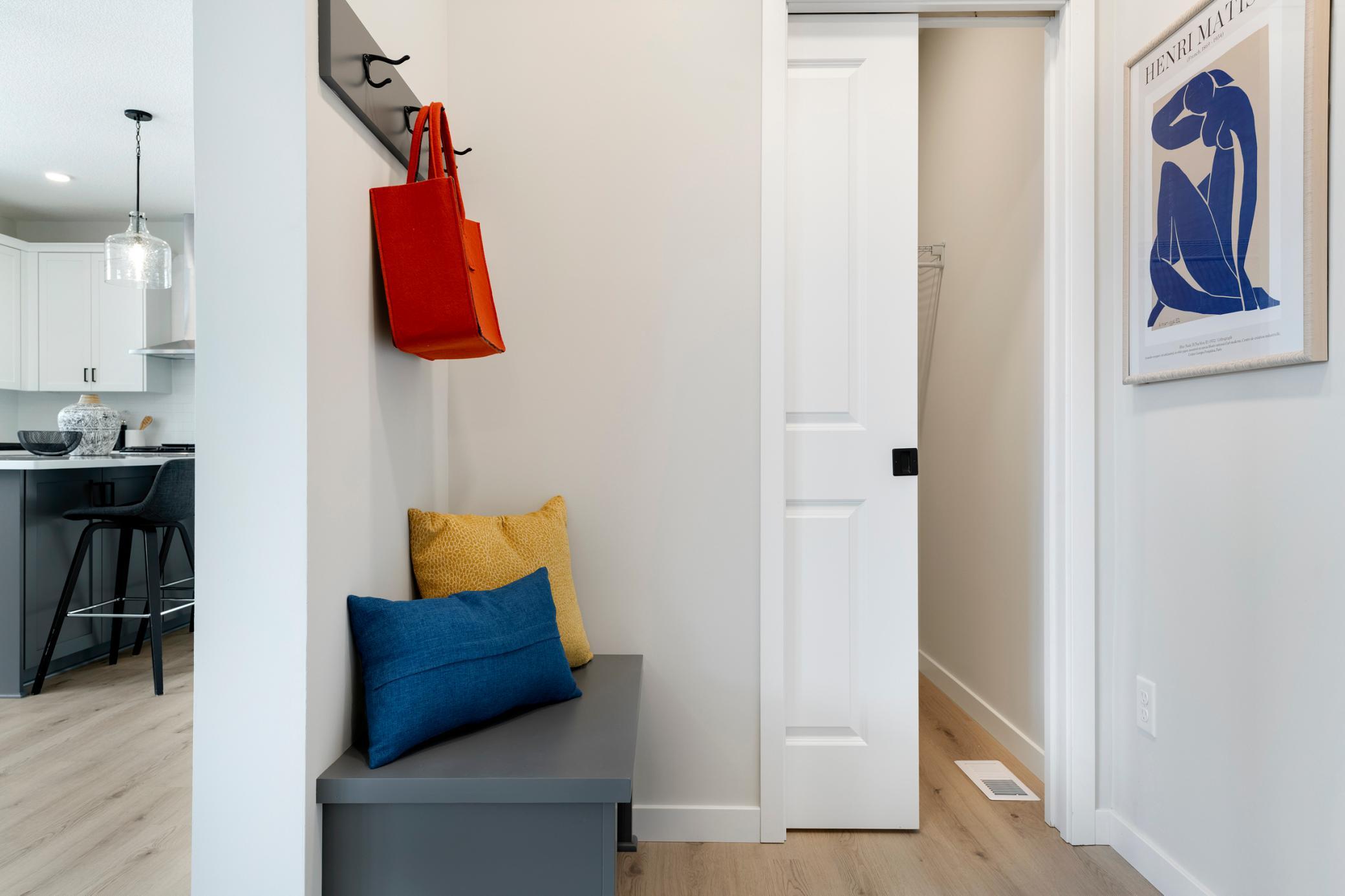 Mudroom with Built-in Bench and walk-in Closet and Powder Room!