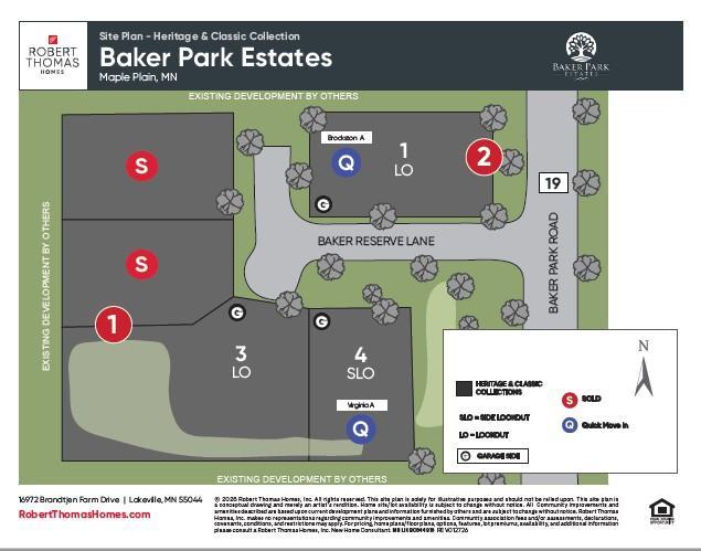 Baker Park Estates Site Plan: 4842 Baker Reserve Lane, Lot #1 (Block 2): New Construction Quick Move In home, now finished, hurry before it's gone! Baker Park Estates in Maple Plain! New construction 5 lot cul-de-sac.
