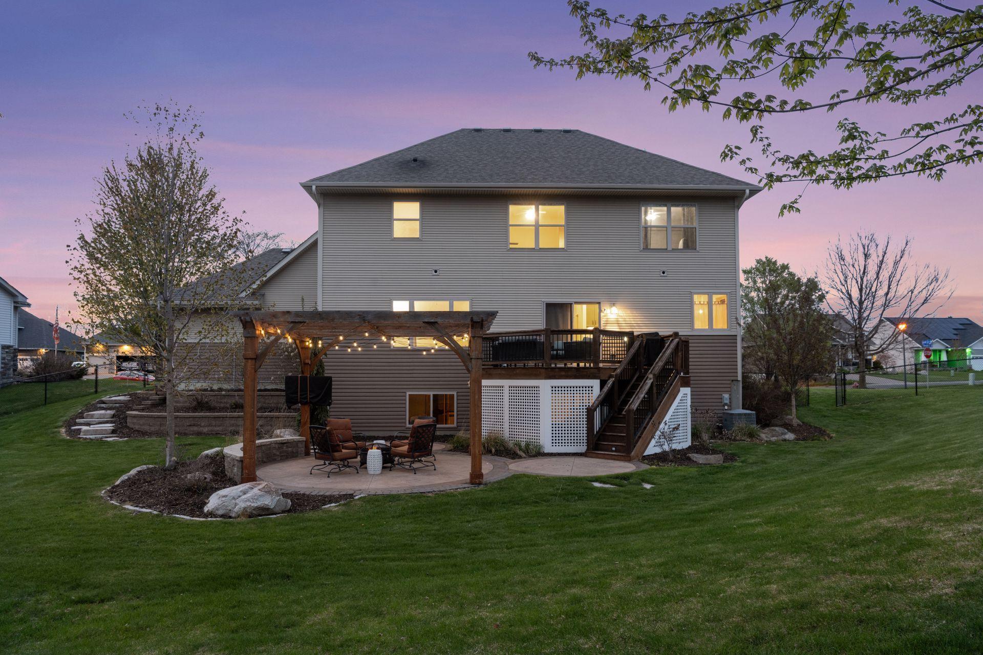 Rear elevation of the home.