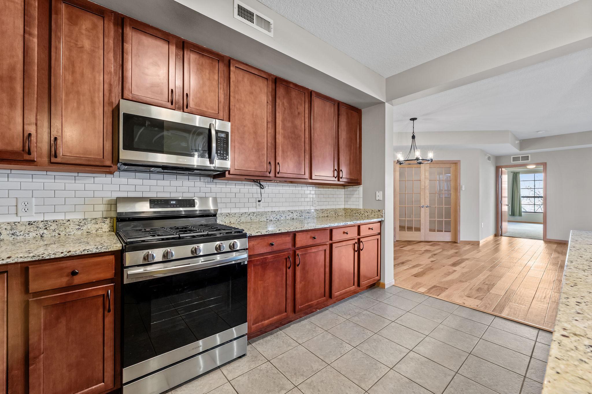 Plenty of cabinets for storage