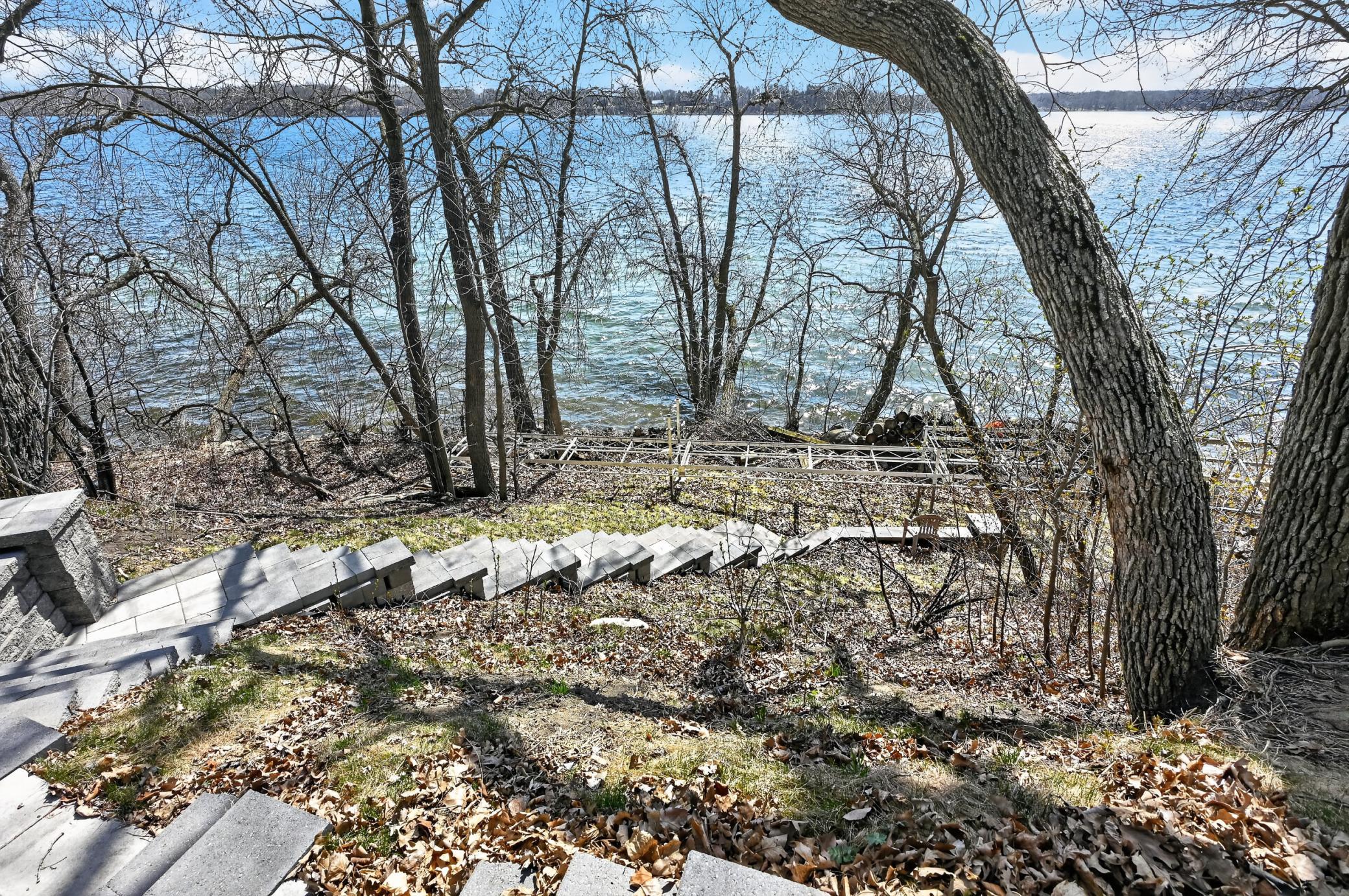 Newly Landscaped Steps to the lake