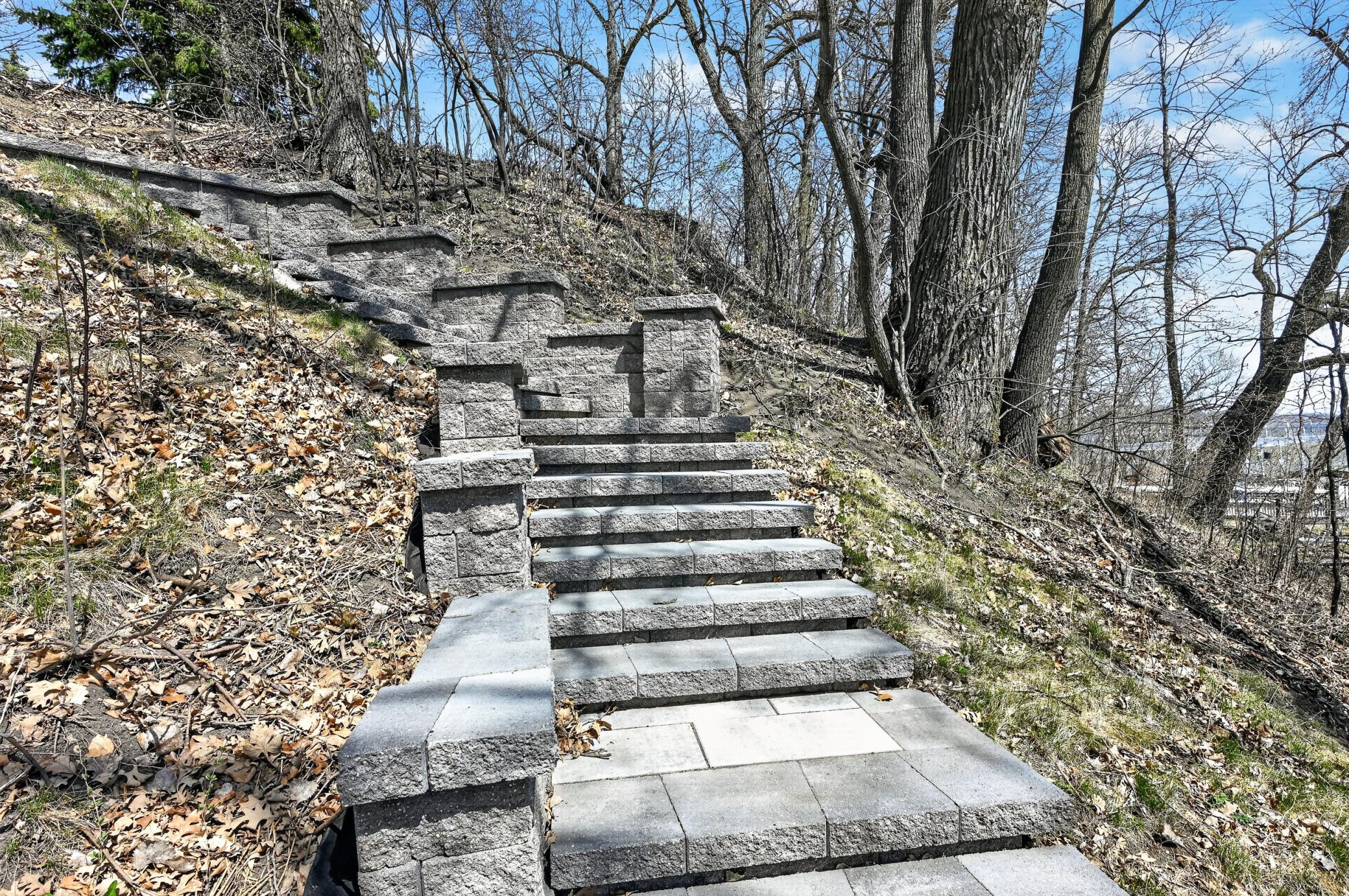 Landscaping makes the walk to the lake enjoyable