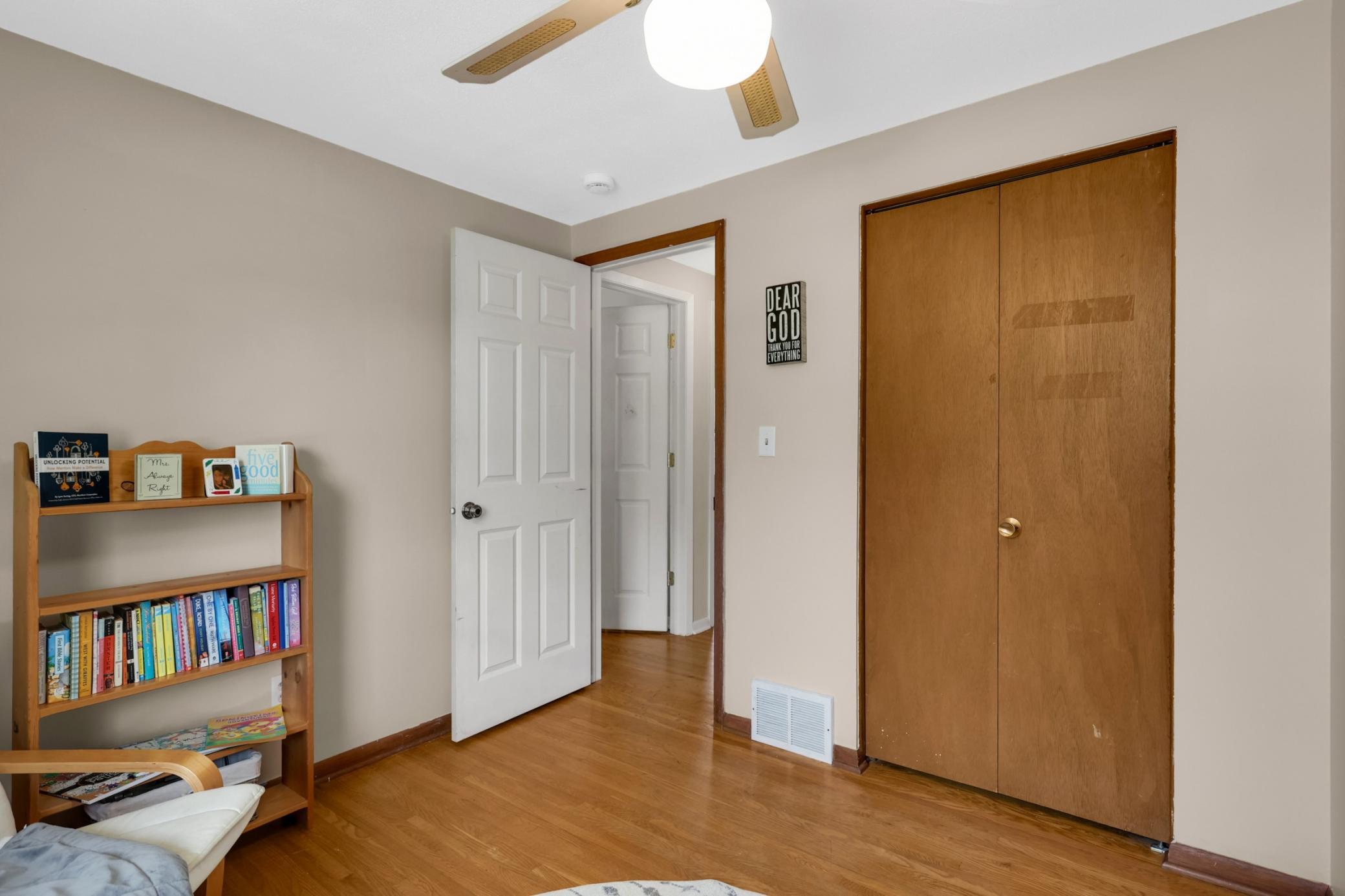 Another view of the office/bedroom, showing off the spacious closet.