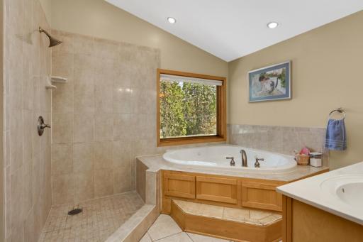 A step in shower is ready for you if you're rushed to get out the door!