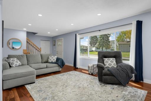 The entryway has plenty of space to unload your gear and hang up your coat.