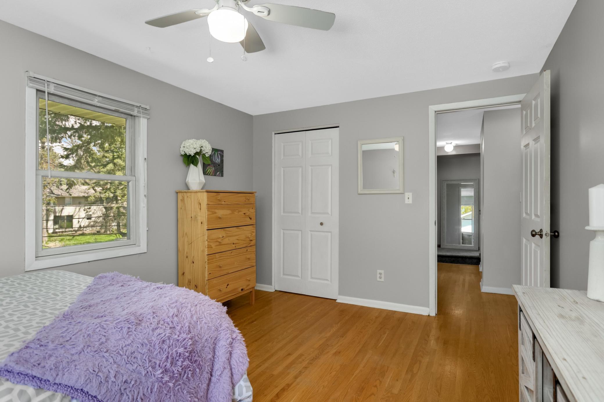 Complete with a closet and room for a dresser, you've got no shortage of storage for your wardrobe.