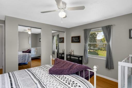 Double closets in this bedroom means you can store all your belongings with plenty of room to move about.
