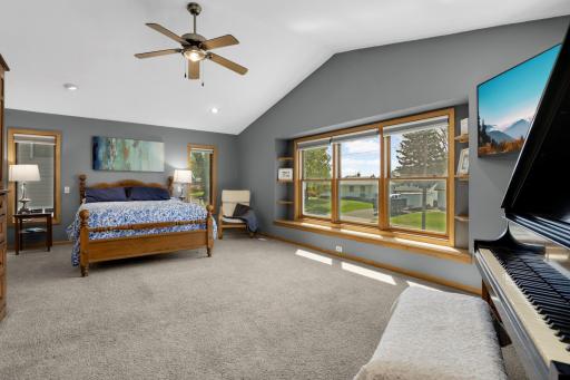 Your primary bedroom retreat is exactly what's needed after a long days work or adventuring. So much natural light with recessed lighting helps give a calming feel when you need to unwind.