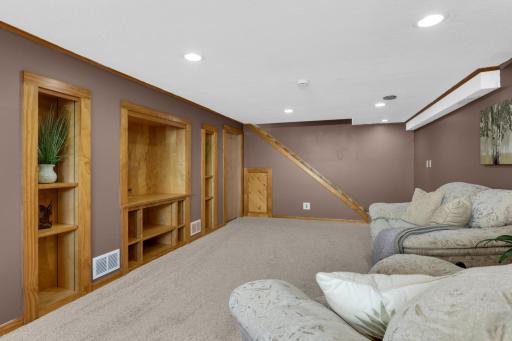 Lots of shelving for media storage and room to put a 40" TV.