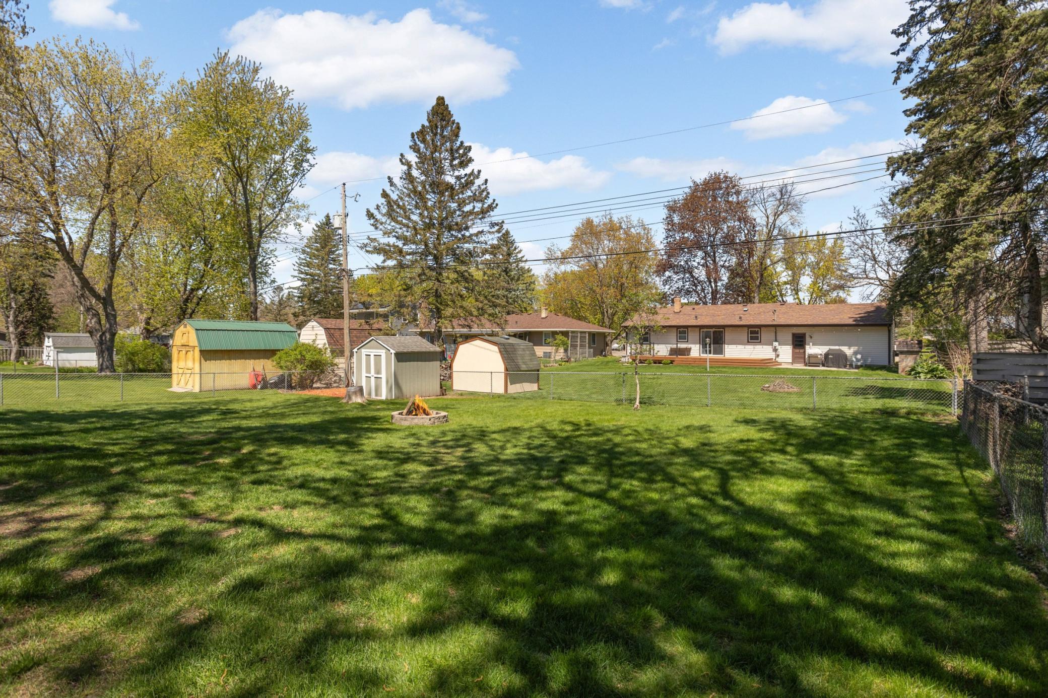 This flat backyard is great for lawn games, a garden, hosting bonfires and birdwatching!