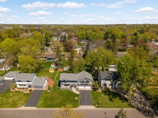 Overhead view of the neighborhood behind the home.
